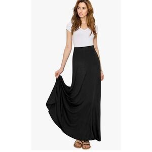 NWT Lock &‎ Love Premium Maxi Skirt High Waist Premium Casual Black Skirt XXL